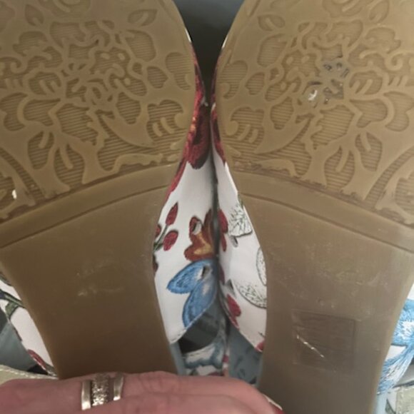 HP!! 🎈🎈New L'artiste Spring Step floral slingback open toe booties heels - Picture 8 of 8
